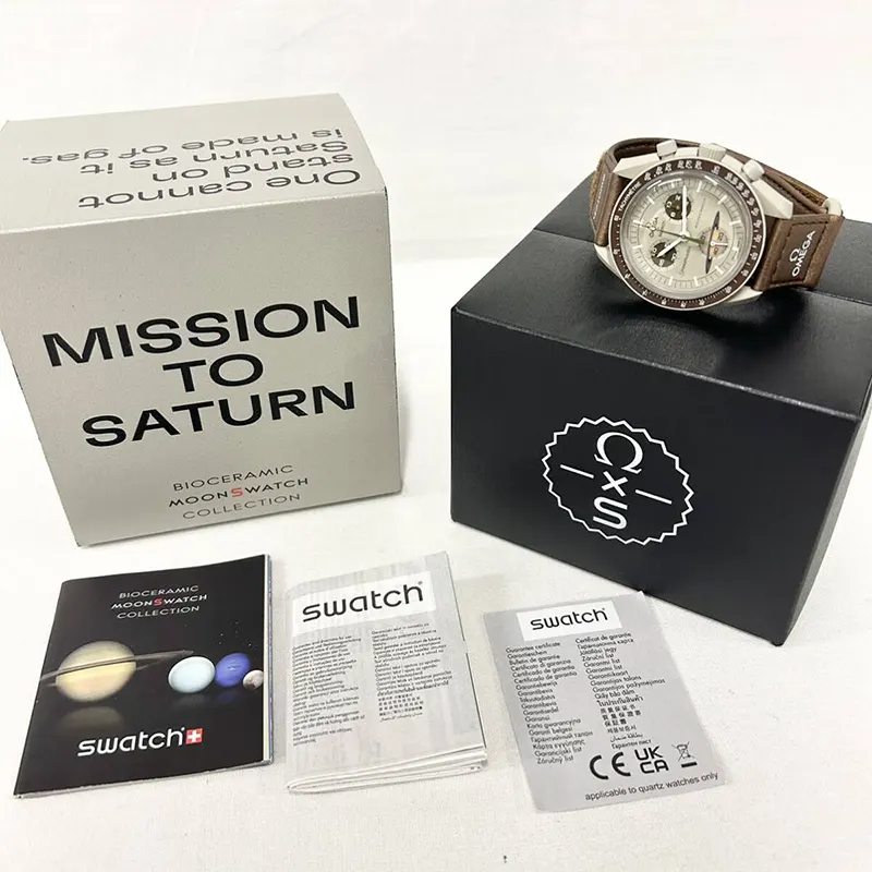 Omega x Swatch “Mission to Saturn” Beige Dial Men's Watch- S033T100